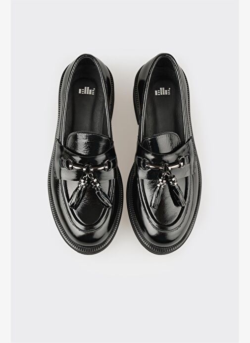 Siyah Deri Kadın Günlük Ayakkabı - Görsel 5