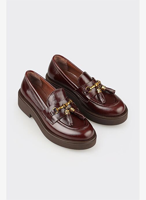 Kahve Deri Kadın Günlük Ayakkabı - Görsel 3