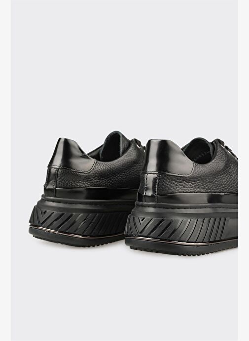 Siyah Deri Erkek Spor Ayakkabı - Görsel 6