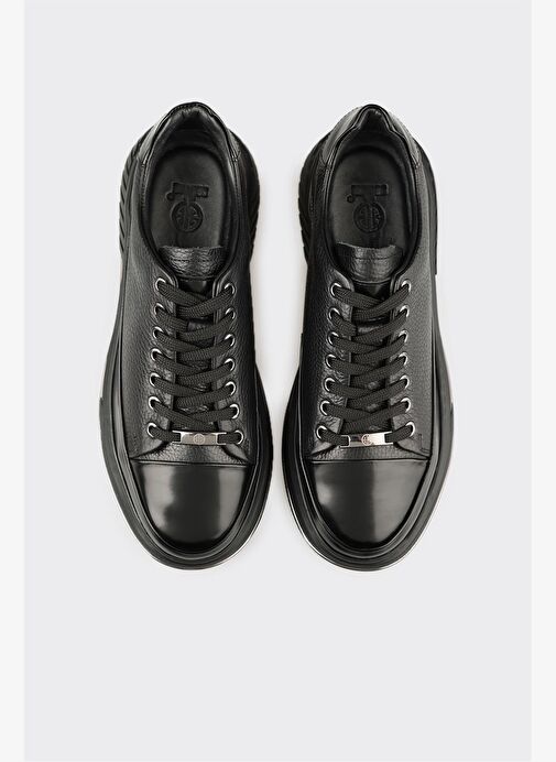 Siyah Deri Erkek Spor Ayakkabı - Görsel 5