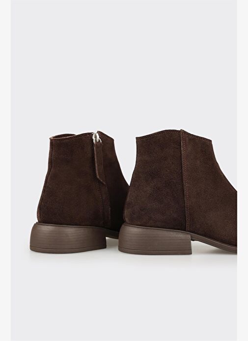 Kahve Deri Kadın Klasik Bot - Görsel 5