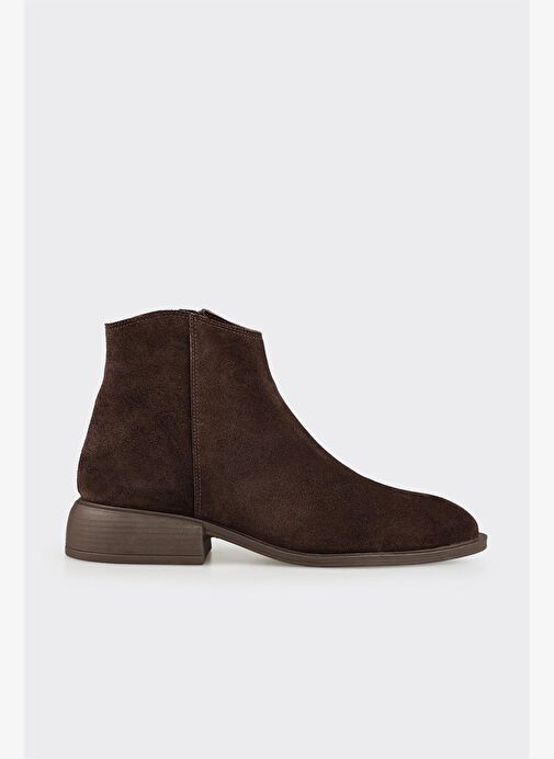 Kahve Deri Kadın Klasik Bot - Görsel 2