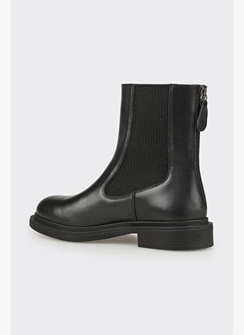 Siyah Deri Kadın Günlük Bot - Görsel 4