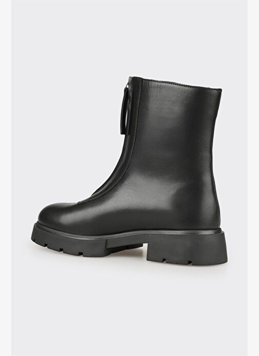 Siyah Deri Kadın Günlük Bot - Görsel 4