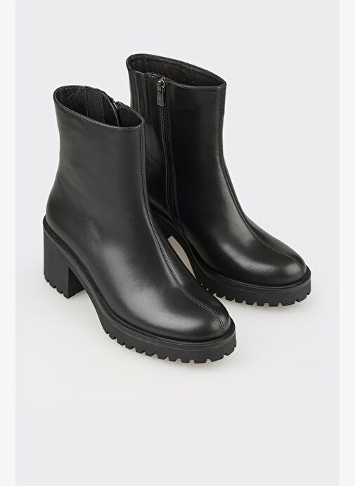 Siyah Deri Kadın Günlük Bot - Görsel 3