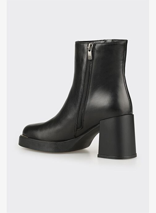 Siyah Deri Kadın Günlük Bot - Görsel 4