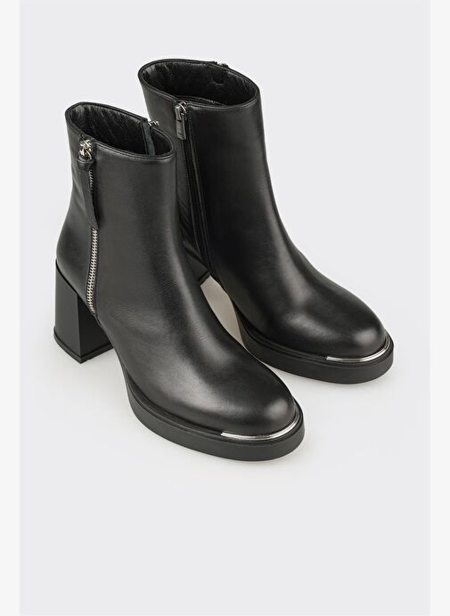 Siyah Deri Kadın Günlük Bot - Görsel 3