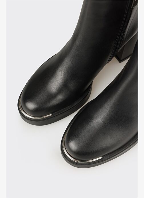 Siyah Deri Kadın Günlük Bot - Görsel 5