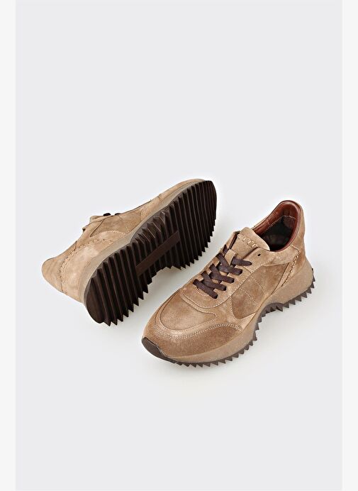 Vizon Deri Kadın Spor Ayakkabı - Görsel 4