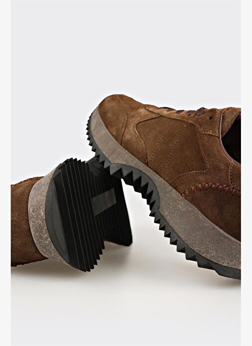 Haki Deri Kadın Spor Ayakkabı - Görsel 6