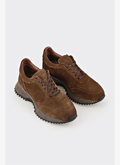 Haki Deri Kadın Spor Ayakkabı - Görsel 3