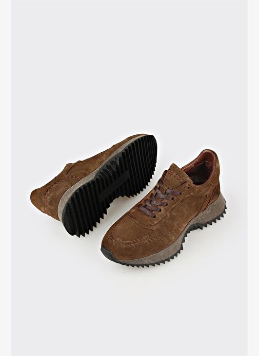 Haki Deri Kadın Spor Ayakkabı - Görsel 4