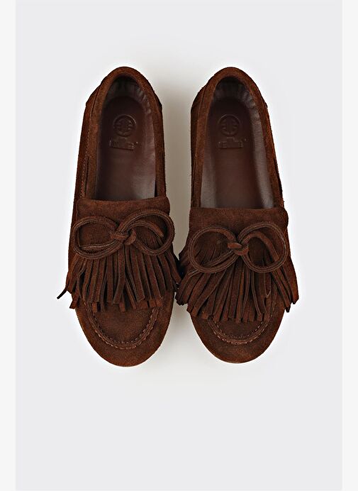 Kahve Deri Kadın Günlük Ayakkabı - Görsel 5