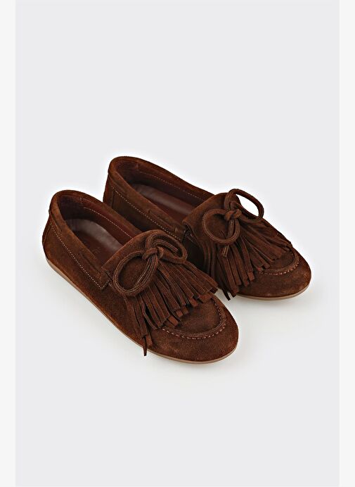 Kahve Deri Kadın Günlük Ayakkabı - Görsel 3