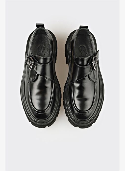 Siyah Deri Kadın Günlük Ayakkabı - Görsel 5