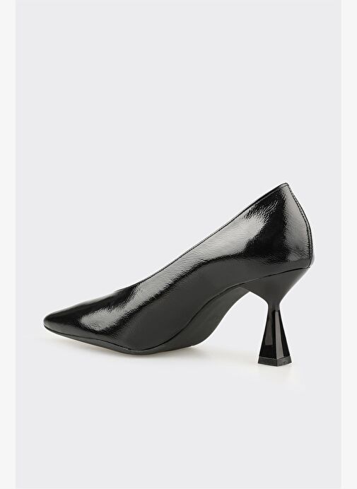 Siyah Deri Kadın Stiletto - Görsel 4