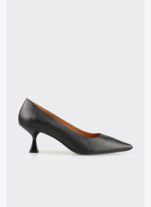 Siyah Deri Kadın Stiletto - Görsel 2