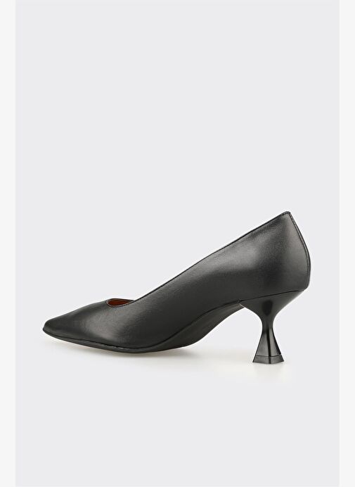 Siyah Deri Kadın Stiletto - Görsel 4
