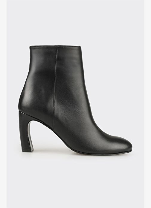 Siyah Deri Kadın Klasik Bot - Görsel 2
