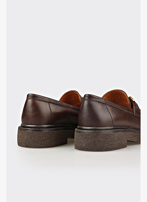 Kahve Deri Kadın Günlük Ayakkabı - Görsel 6