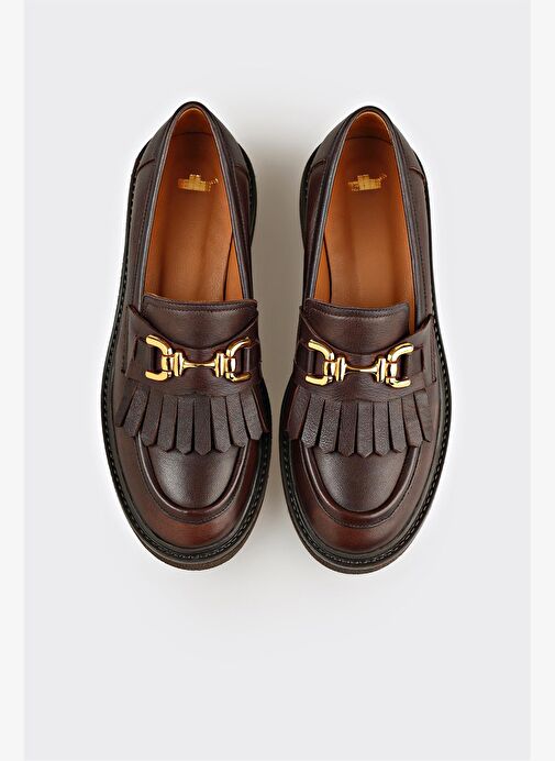 Kahve Deri Kadın Günlük Ayakkabı - Görsel 5