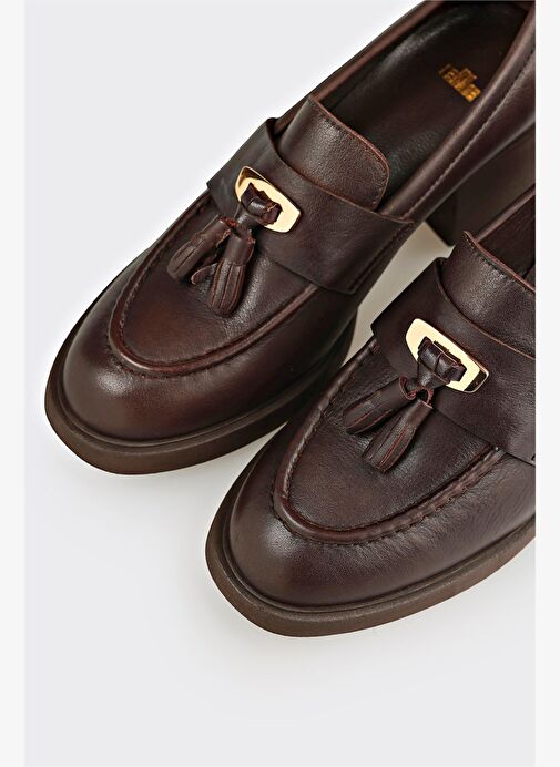 Kahve Deri Kadın Günlük Ayakkabı - Görsel 5