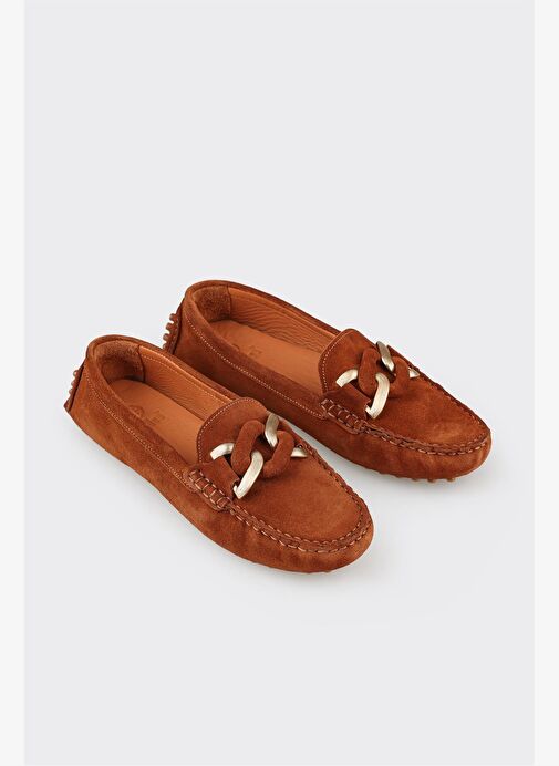 Taba Deri Kadın Günlük Ayakkabı - Görsel 3