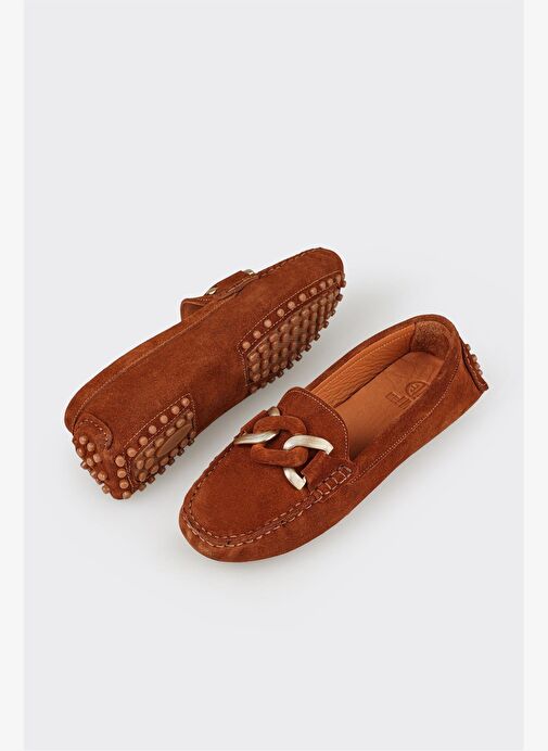 Taba Deri Kadın Günlük Ayakkabı - Görsel 4