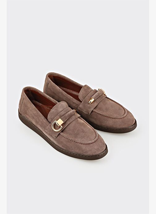 Kahve Deri Kadın Günlük Ayakkabı - Görsel 3