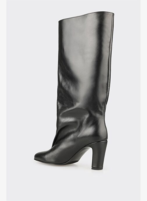 Siyah Deri Kadın Çizme - Görsel 4