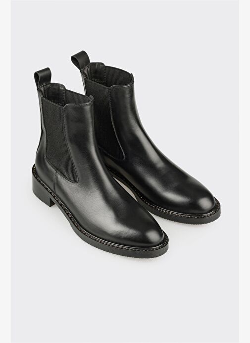 Siyah Deri Kadın Günlük Bot - Görsel 3