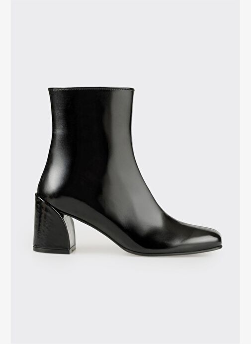 Siyah Deri Kadın Klasik Bot - Görsel 2