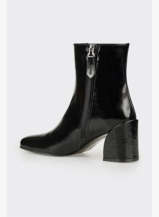 Siyah Deri Kadın Klasik Bot - Görsel 4