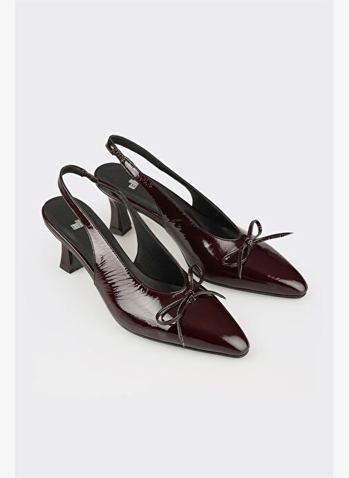 Bordo Deri Kadın Günlük Ayakkabı - Görsel 3