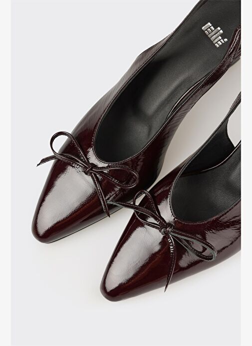 Bordo Deri Kadın Günlük Ayakkabı - Görsel 5