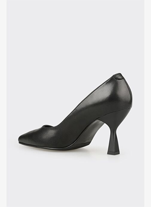 Siyah Deri Kadın Stiletto - Görsel 4