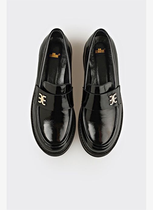 Siyah Deri Kadın Günlük Ayakkabı - Görsel 5