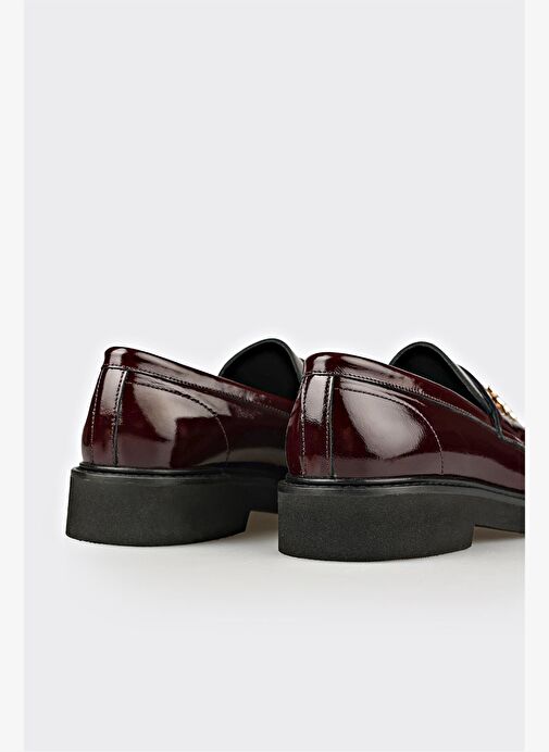 Bordo Deri Kadın Günlük Ayakkabı - Görsel 6