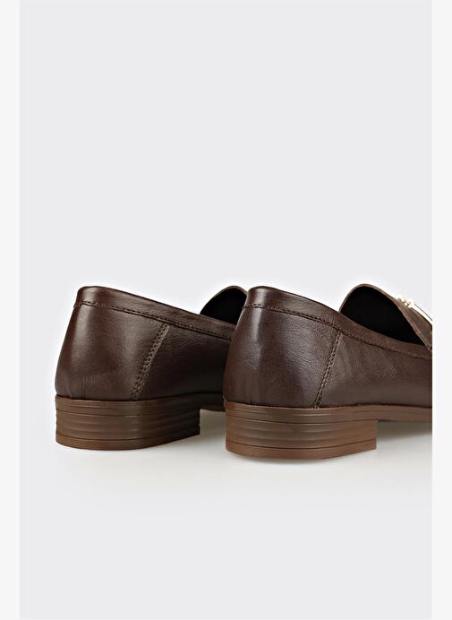 Kahve Deri Kadın Günlük Ayakkabı - Görsel 6