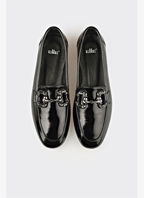 Siyah Deri Kadın Günlük Ayakkabı - Görsel 5