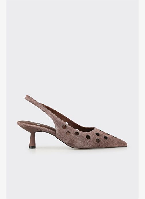Vizon Deri Kadın Topuklu Ayakkabı - Görsel 2