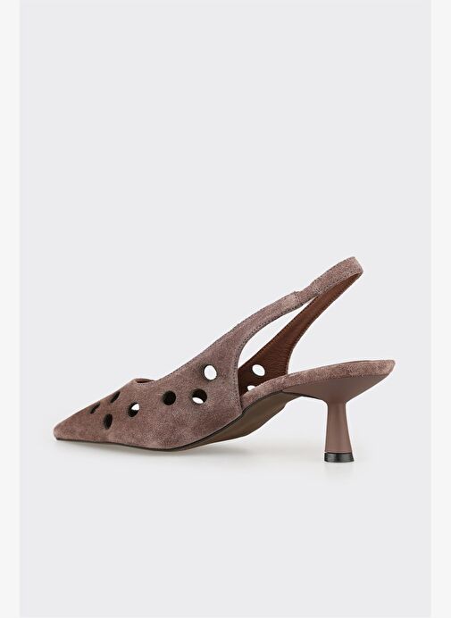 Vizon Deri Kadın Topuklu Ayakkabı - Görsel 4