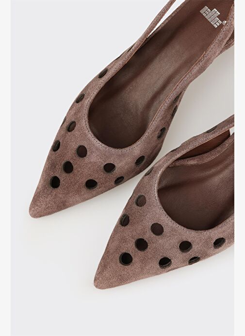 Vizon Deri Kadın Topuklu Ayakkabı - Görsel 5