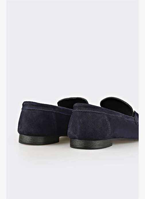 Lacivert Deri Kadın Loafer - Görsel 4