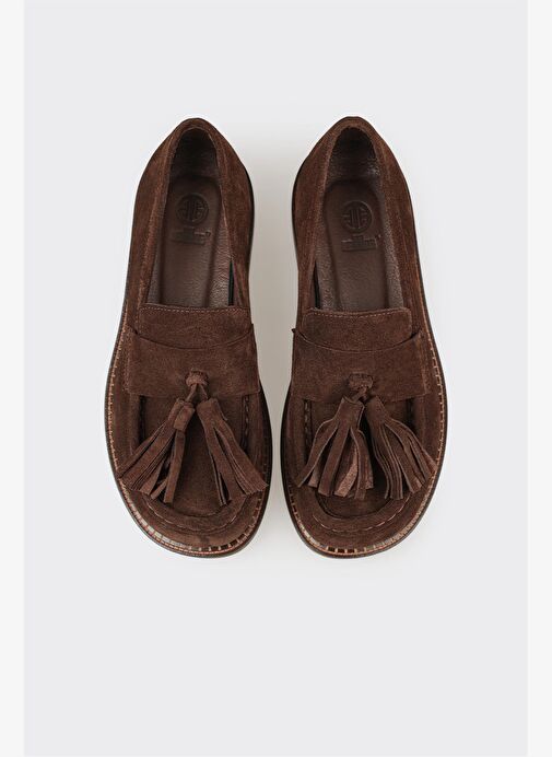 Kahve Deri Kadın Günlük Ayakkabı - Görsel 5