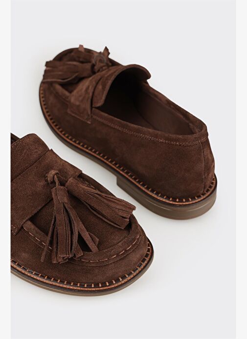 Kahve Deri Kadın Günlük Ayakkabı - Görsel 6