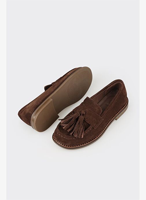 Kahve Deri Kadın Günlük Ayakkabı - Görsel 4