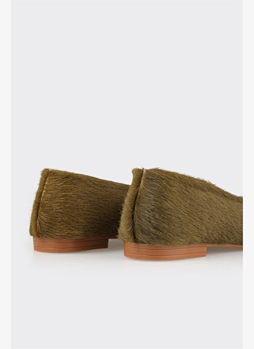 Haki Deri Kadın Günlük Ayakkabı - Görsel 6