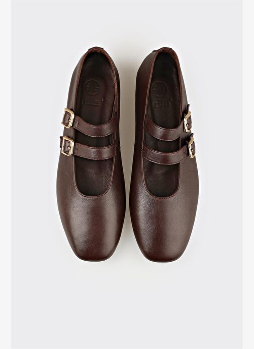 Kahve Deri Kadın Günlük Ayakkabı - Görsel 5