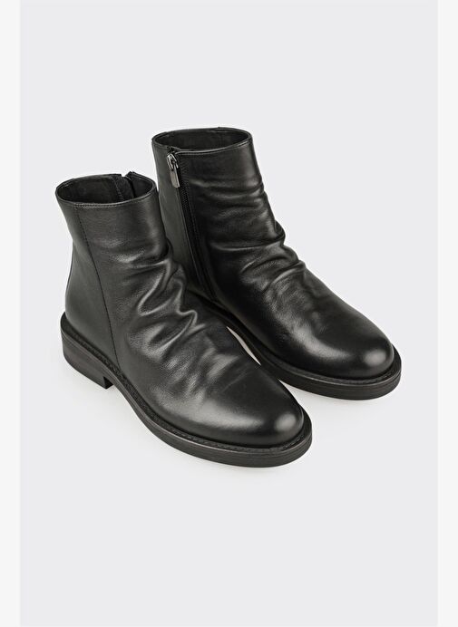 Siyah Deri Kadın Günlük Bot - Görsel 3